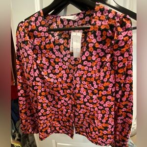 All In Favor Floral Blouse Size XL